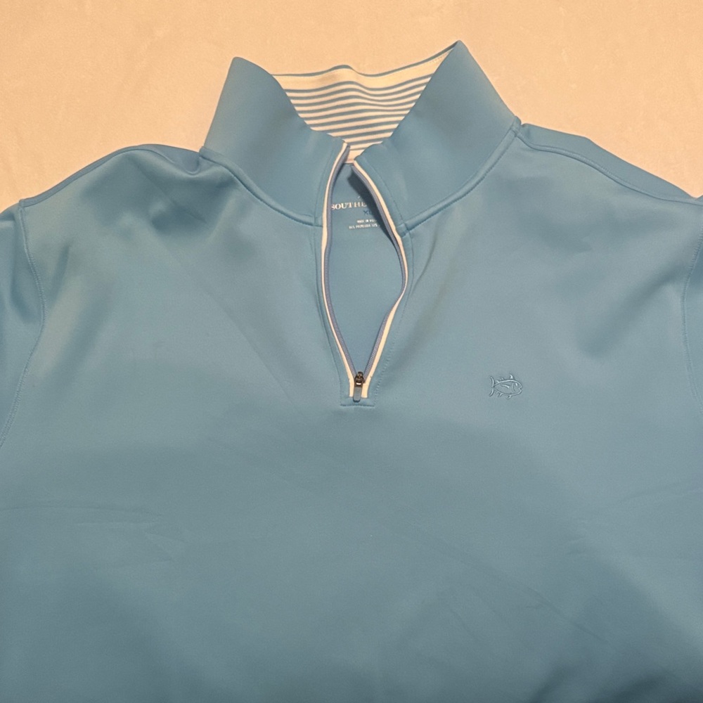 Southern Tide Sky Blue Quarter-Zip Pullover
